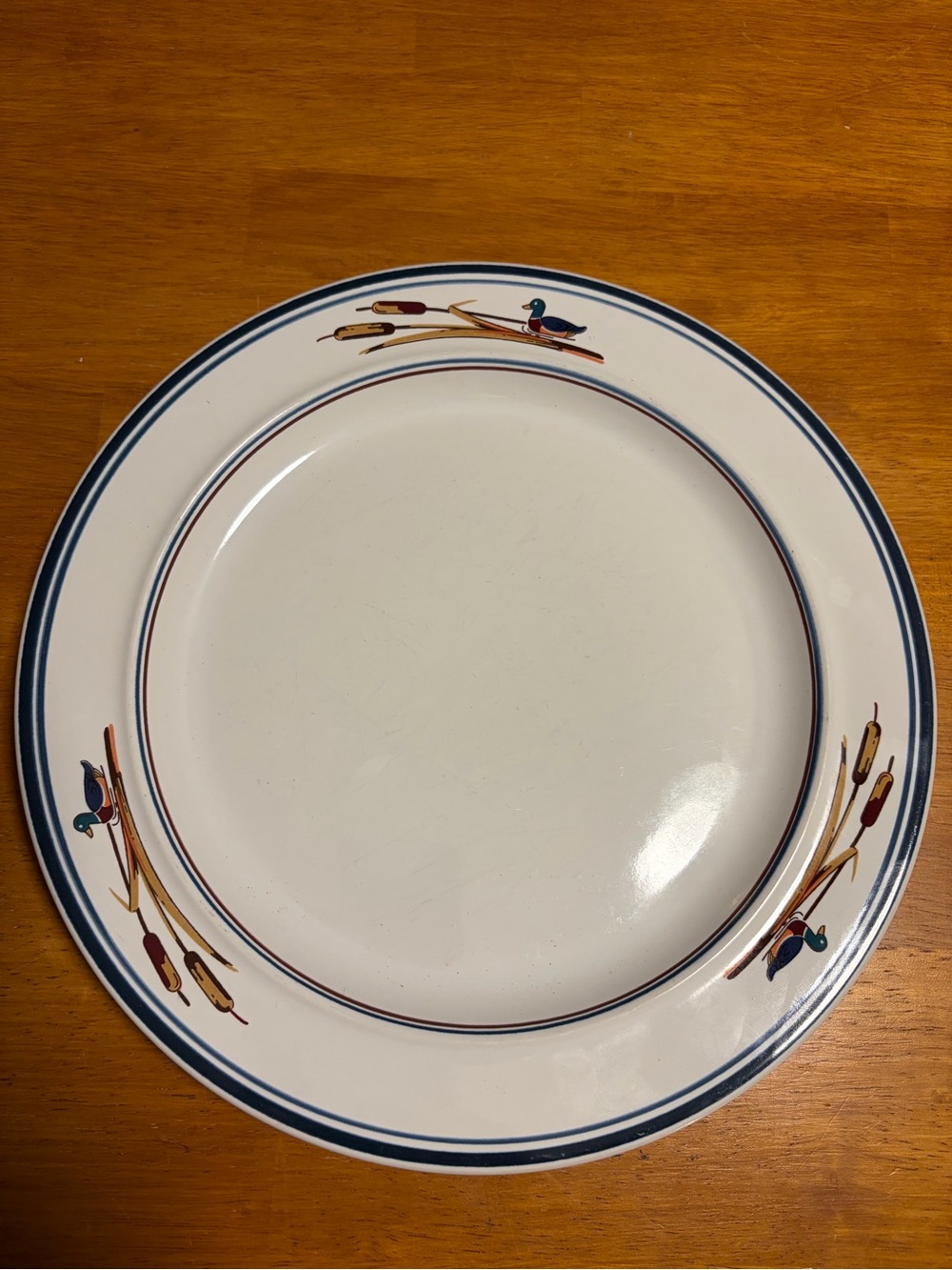 Vintage Epoch Dinner Plate with Mallard Duck & Cattail Motif